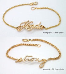 14k Gold Handwriting Bracelet With Signature Of Loved Ones Custom Jewelry custom bracelet
