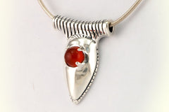 Arrowhead necklace with orange carnelian: oxidized silver warrior jewelry - Fine Jewelry by Anastasia Savenko