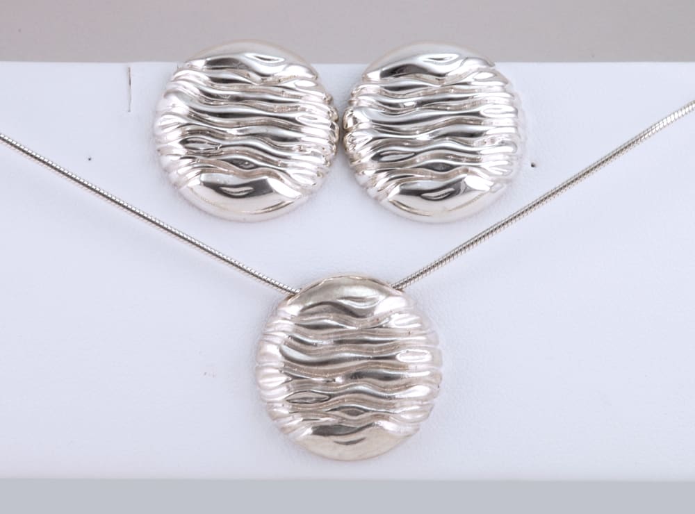 Circle Pendant Necklace: Sterling Silver Wave Circle Necklace - Fine Jewelry by Anastasia Savenko