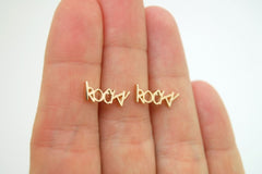 Gold Name Earrings from Handwriting, 14K Dangle Earrings - Fine Jewelry by Anastasia Savenko