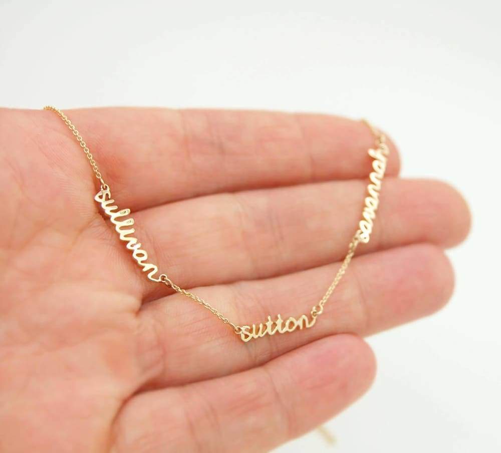 Kids Names Necklace for Mom of 1 2 3 4 5 6 7 Kids 14K Gold Mother