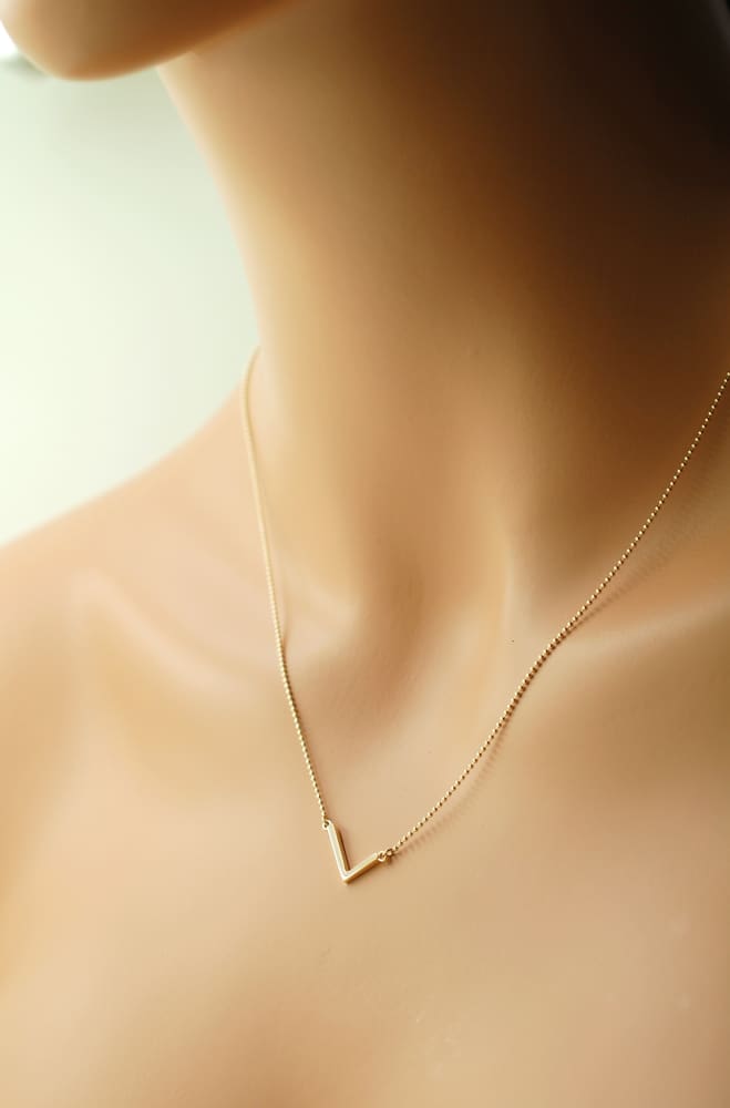 Letter S Necklace in 14k Gold