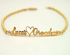 14K Gold Handwritten Bracelet with Name Personalized Handwriting Jewelry Gift Jewelry