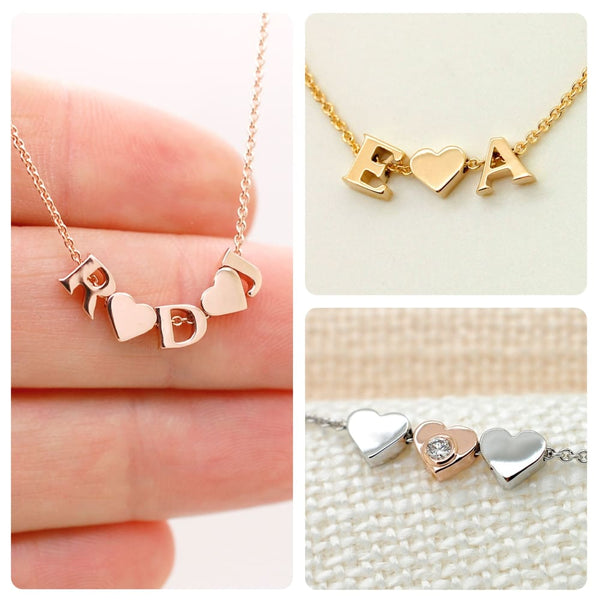 4 Color Personalized Letter Pendant Necklace Initial Necklace Charms Golden  for Women Mini Letter Necklaces Jewelry Christmas Gift