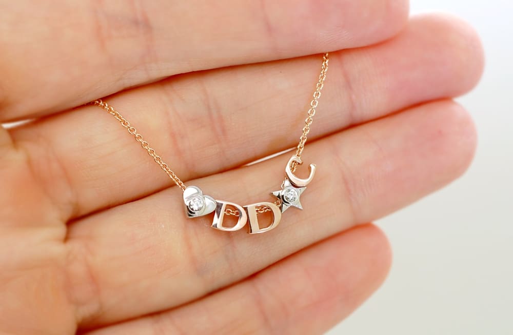 Sterling Silver Single Stone Diamond 0.4 points Letter L Necklace Pendant 14  - 32 Inches | Jewellerybox.co.uk