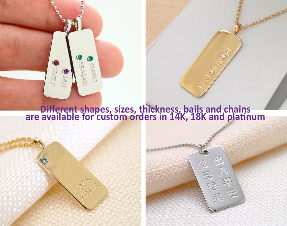 Men's Dog Tag Necklace - No Chain , Silver Jumpring | IsabelleGraceJewelry