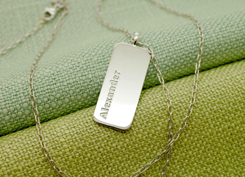 Personalized Dog Tag 14k Gold Custom Dog Tag Necklace Mens Daddy Necklace Anniversary Gift for Men Jewelry