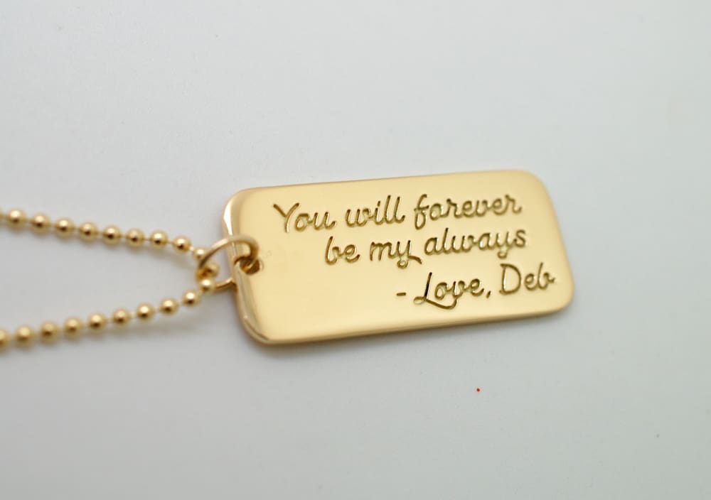 Personalized Dog Tag 14k Gold Custom Dog Tag Necklace Mens Daddy Necklace Anniversary Gift for Men Jewelry