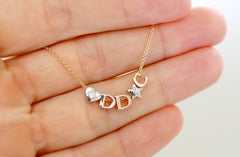 Solid 14k Gold Heart Necklace add Diamond or Initial Real Gold Heart Necklace Jewelry