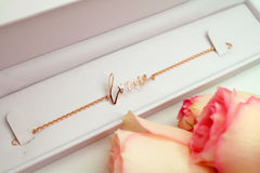 14k Gold Handwriting Bracelet With Signature Of Loved Ones Custom Jewelry custom bracelet