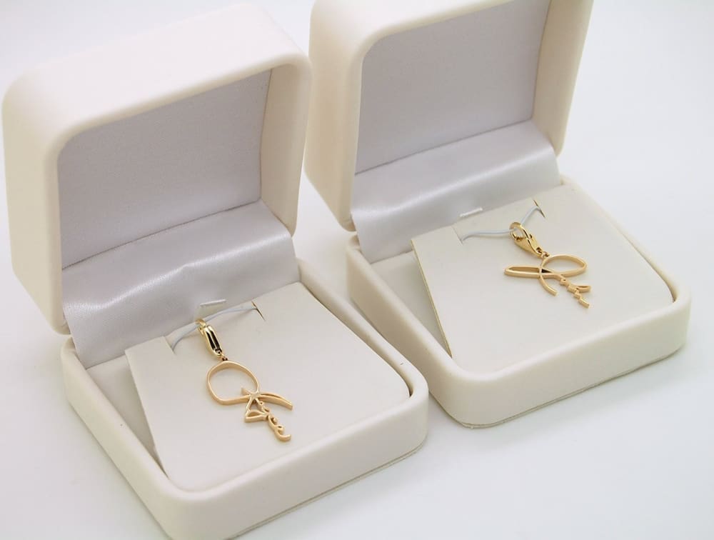 14K Gold Personalized Charm for Bracelet Custom Bridal Charm Wedding Bouquet Charm Lobster Clasp +diam. / 14K Yellow Gold