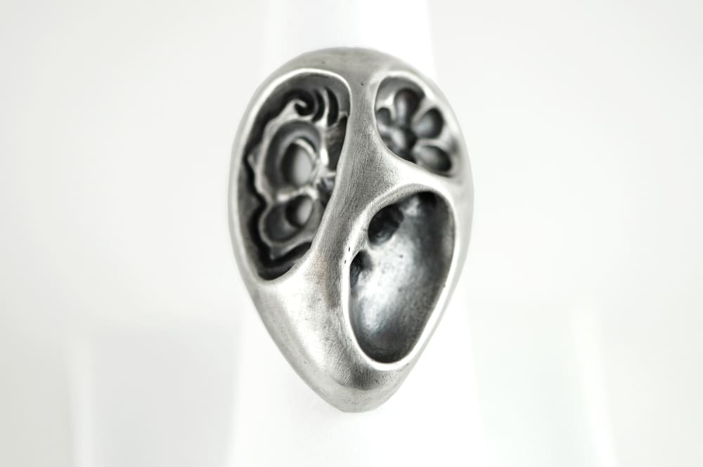Abstract Ring: Asymmetric Sterling silver ring with oxidation - Fine Jewelry by Anastasia Savenko