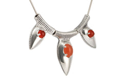 Arrowhead necklace with orange carnelian: oxidized silver warrior jewelry - Fine Jewelry by Anastasia Savenko