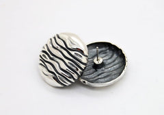 Big Round Stud Earrings: Water Wave Sterling Silver Earrings - Fine Jewelry by Anastasia Savenko