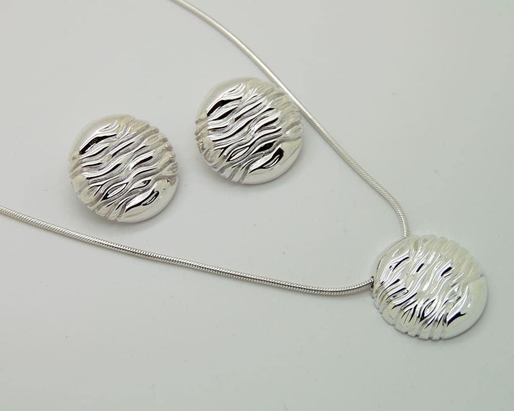 Big Round Stud Earrings: Water Wave Sterling Silver Earrings - Fine Jewelry by Anastasia Savenko