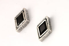 Black Kite Gemstone Stud Earrings, Sterling Silver - Fine Jewelry by Anastasia Savenko