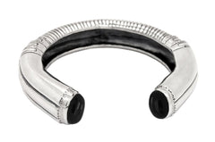 Black Onyx Mens Bracelet: Chunky Sterling Silver Cuff With Gemstones - Fine Jewelry by Anastasia Savenko