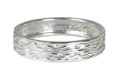 Contemporary silver bangle: bracelet with unique water wave texture - Fine Jewelry by Anastasia Savenko