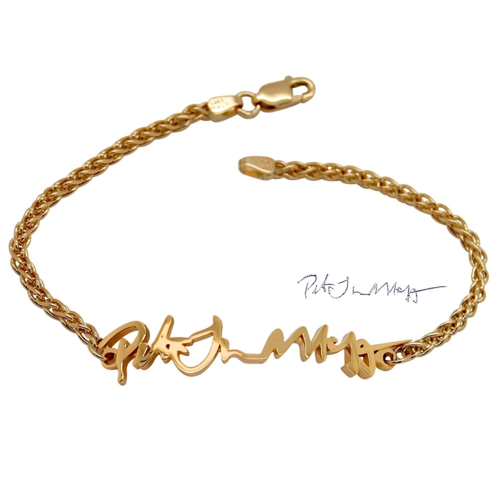 Block Letter Name Bracelet 14K Yellow Gold by Baby Gold - Shop Custom Gold Jewelry