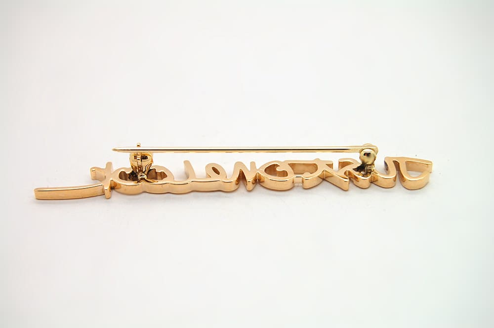 Custom Signature Brooch Pin Solid 14K Gold - Use Handwriting or Monogram - Fine Jewelry by Anastasia Savenko