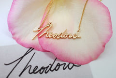 Gold Handwriting jewelry: Necklace in Actual Handwriting custom necklace