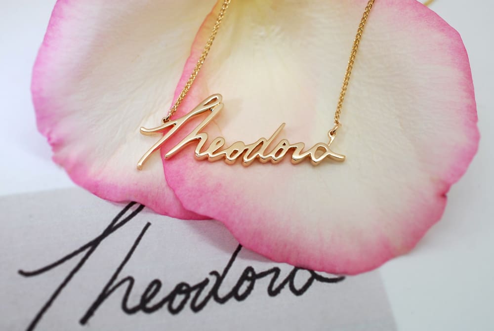 Gold Signature Necklace: Your Actual Signature In 14k Gold custom necklace
