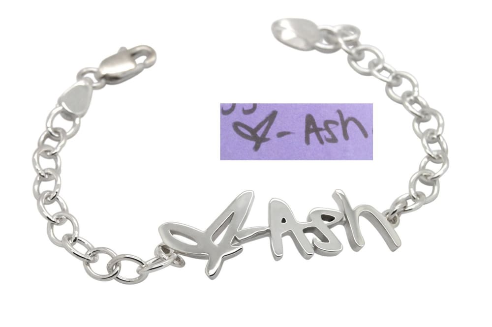 Handwriting Bracelet for Men: Sterling Silver Personalized Handwritten Jewelry for Men, Dad Bracelet - Fine Jewelry by Anastasia Savenko