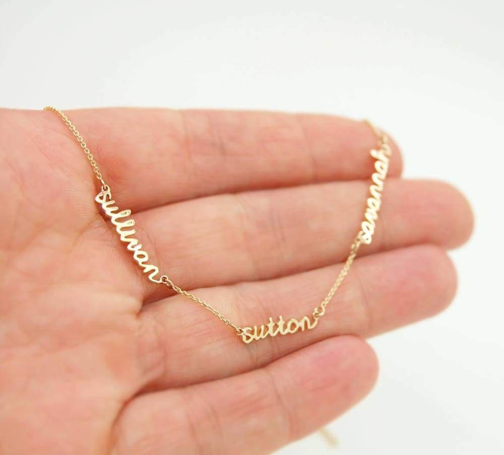 Kids Names Necklace for Mom of 1 2 3 4 5 6 Kids 14K Gold Mother Necklace One Two Three Four Children Jewelry