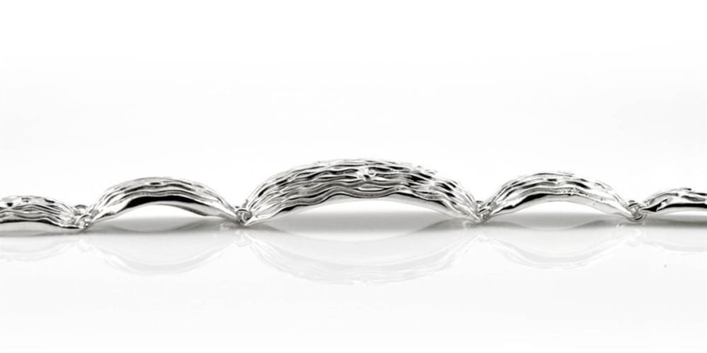 Large Link Bracelet With Sapphires: Contemporary Sterling Silver Bracelet - Fine Jewelry by Anastasia Savenko