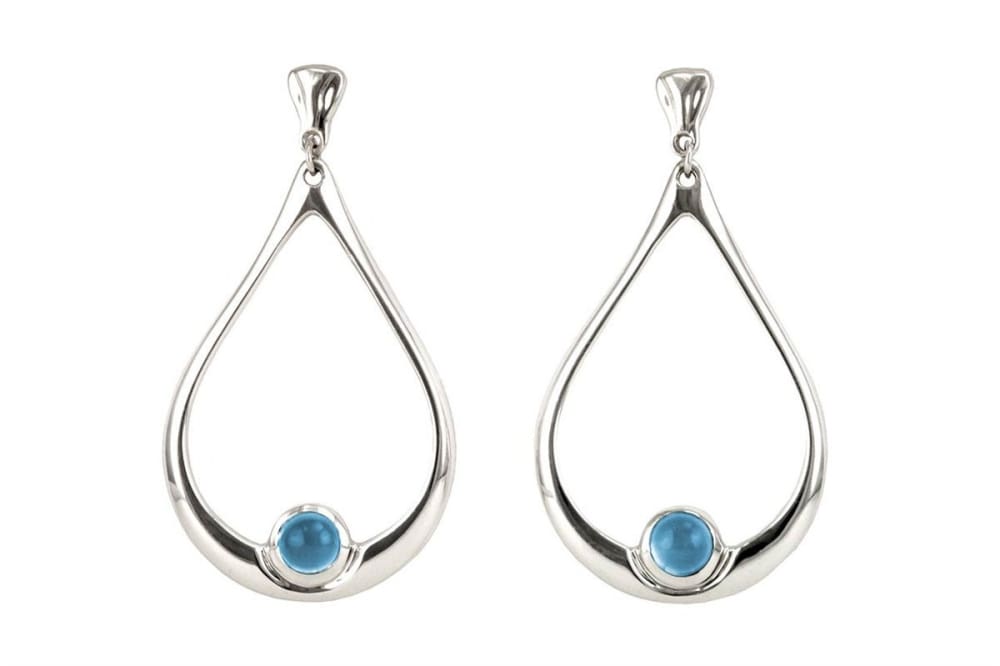 Large Teardrop Earrings: Blue Topaz Drop Earrings In Sterling Silver - Fine Jewelry by Anastasia Savenko