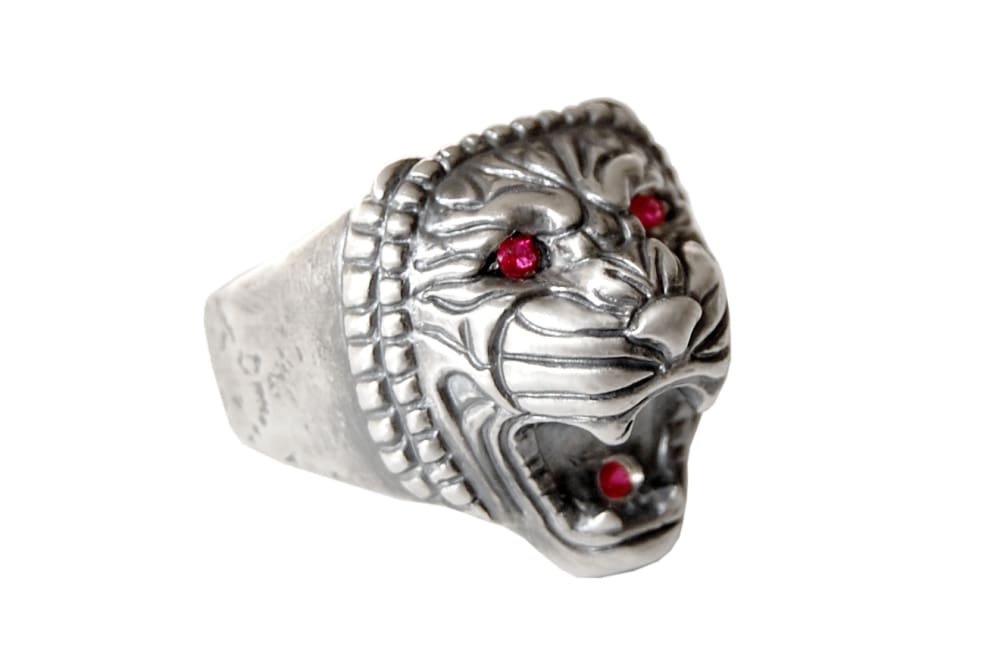 Lion head ring: oxidized sterling silver ring, heavy silver lion ring - Fine Jewelry by Anastasia Savenko