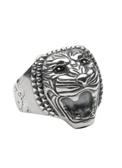 Lion head ring: oxidized sterling silver ring, heavy silver lion ring - Fine Jewelry by Anastasia Savenko