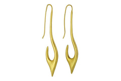Long earrings with matte gold finish: 18K Gold plating over silver - Fine Jewelry by Anastasia Savenko