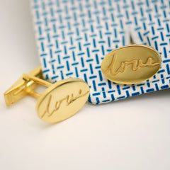Personalized Cufflinks with Handwriting custom sterling silver or solid gold Accessories