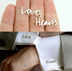 Personalized Cufflinks with Handwriting custom sterling silver or solid gold Accessories