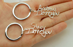 Personalized Dad Keychain: Customized Gift For Anniversary Gift For Man, Custom Key Ring - Fine Jewelry by Anastasia Savenko