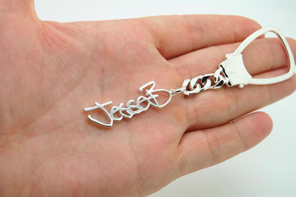Personalized Dad Keychain: Customized Gift For Anniversary Gift For Man, Custom Key Ring - Fine Jewelry by Anastasia Savenko