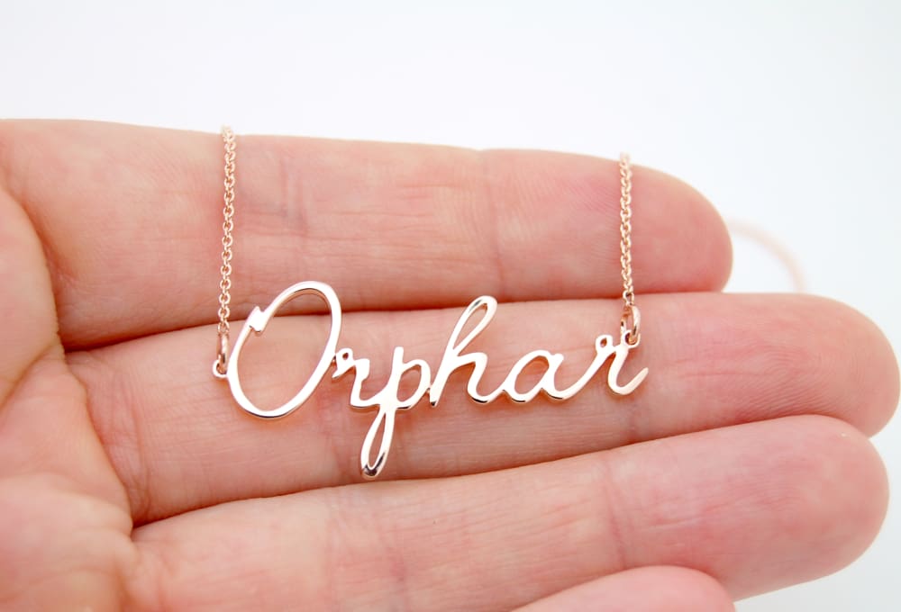 Handwriting Necklace with Engraving on the back in Choice of Silver or  Bronze | Maya Belle Jewelry