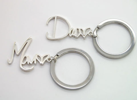 Personalized Keychains: Custom Handwriting Key Ring for Her or for Him,  Sterling Silver - Fine Jewelry by Anastasia Savenko