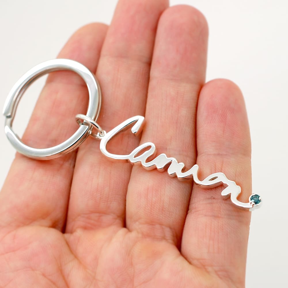 Personalized Name Keychain in Sterling Silver - MYKA