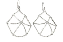 Spider Web Earrings: Sterling Silver Dangle Hoops With Filigree - Fine Jewelry by Anastasia Savenko