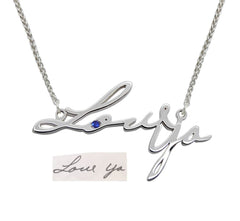Sterling Silver Handwriting Necklace use actual writing custom necklace