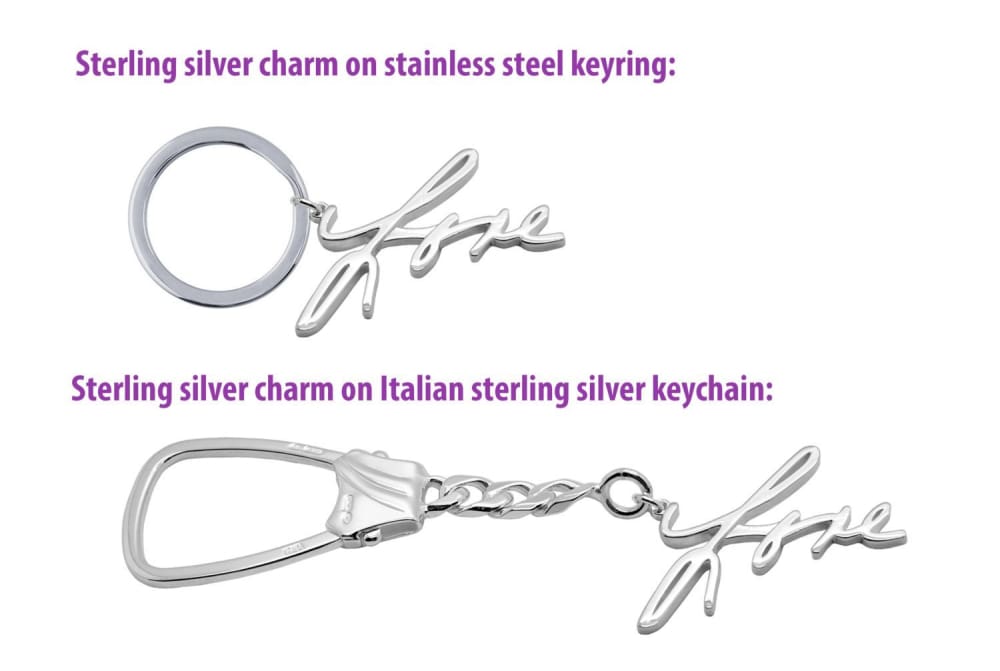 Sterling Silver Keychain, Personalized Custom Keychain for Him Handwritten Gift, Engraved Keychain, Sympathy Gift, Key Chain, Key Ring Fob - Fine Jewelry by Anastasia Savenko