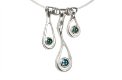 Sterling silver Melting Necklace with Blue Topaz and Tourmaline - Fine Jewelry by Anastasia Savenko