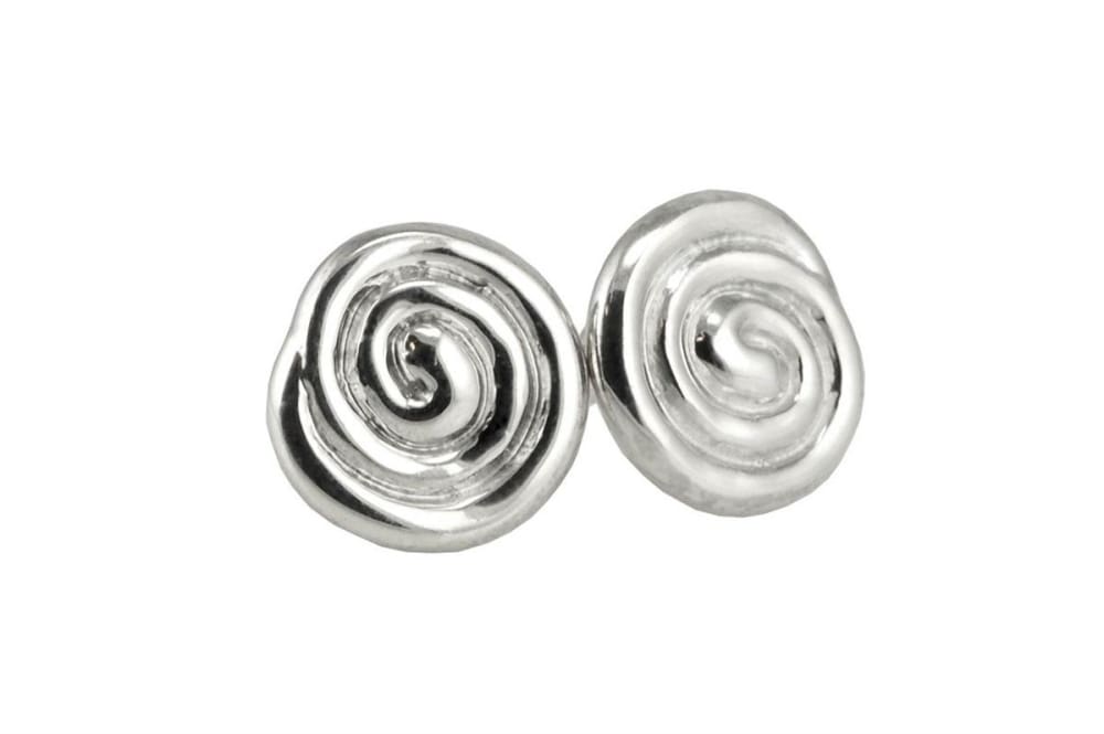 Sterling Silver Swirl Stud Earrings - Fine Jewelry by Anastasia Savenko