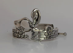 Swan Bracelet, Sterling Silver Cuff Bracelet with a Sculpted Bird - Fine Jewelry by Anastasia Savenko