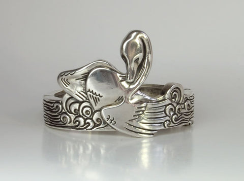Swan Bracelet, Sterling Silver Cuff Bracelet with a Sculpted Bird - Fine Jewelry by Anastasia Savenko