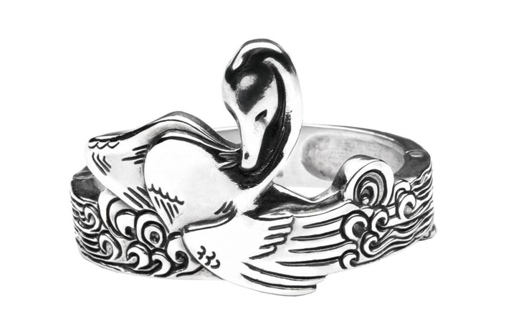 Swan Bracelet, Sterling Silver Cuff Bracelet with a Sculpted Bird - Fine Jewelry by Anastasia Savenko